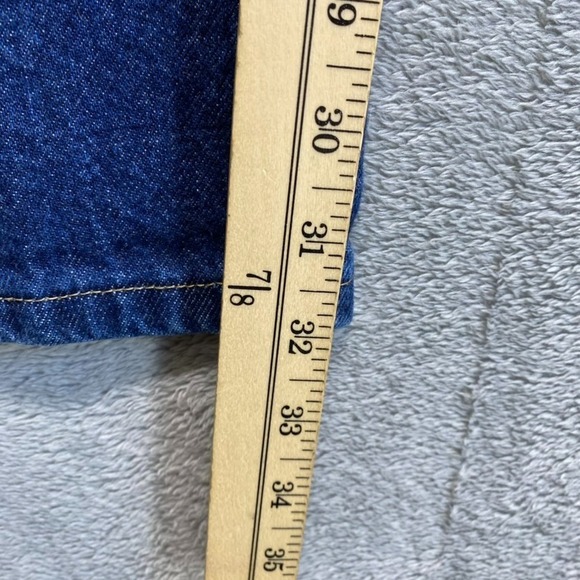 Wrangler Jeans Mens 34X34 Blue Regular Straight Dark Wash Workwear Denim - Picture 5 of 10